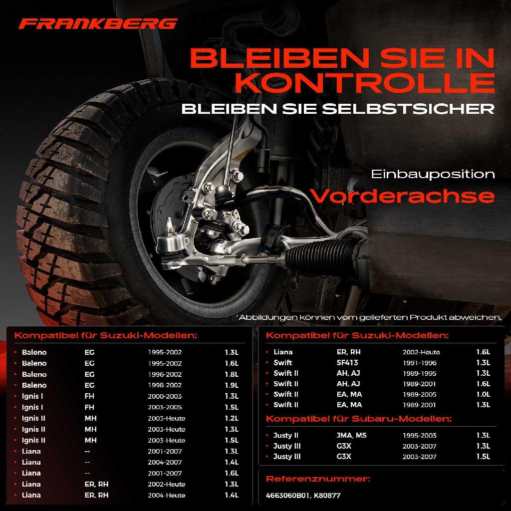 2x Koppelstange Vorderachse für Subaru Justy II III Suzuki Baleno Kombi Schrägheck Ignis I Liana