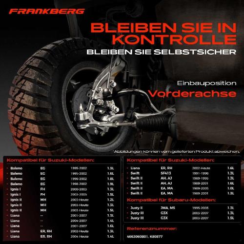 2x Koppelstange Vorderachse für Subaru Justy II III Suzuki Baleno Kombi Schrägheck Ignis I Liana Bild 2x Koppelstange Vorderachse für Subaru Justy II III Suzuki Baleno Kombi Schrägheck Ignis I Liana