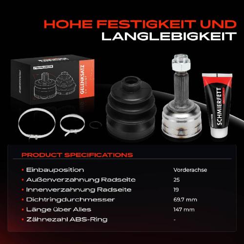 1x Antriebswelle Gelenksatz Vorderachse für Hyundai Atos MX 1.0L 1998-2003 Bild 1x Antriebswelle Gelenksatz Vorderachse für Hyundai Atos MX 1.0L 1998-2003