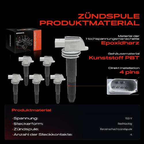 6x Zündmodul Zündspule für Porsche 911 Cabriolet Targa Boxster Spyder Cayman 3.6L 4.0L 2.7L 2006-2019 Bild 6x Zündmodul Zündspule für Porsche 911 Cabriolet Targa Boxster Spyder Cayman 3.6L 4.0L 2.7L 2006-2019