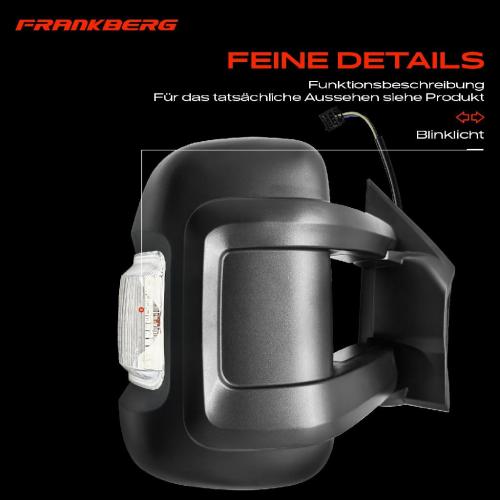 Frankberg 1x Außenspiegel Rechts für Citroën Jumper Fiat Ducato Opel Movano Peugeot 2006-2025 Bild Frankberg 1x Außenspiegel Rechts für Citroën Jumper Fiat Ducato Opel Movano Peugeot 2006-2025