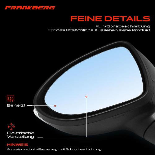 Frankberg 1x Außenspiegel Links für KIA Rio III UB Stufenheck 1.1L 1.2L 1.4L 1.6L 2011-2016 Bild Frankberg 1x Außenspiegel Links für KIA Rio III UB Stufenheck 1.1L 1.2L 1.4L 1.6L 2011-2016