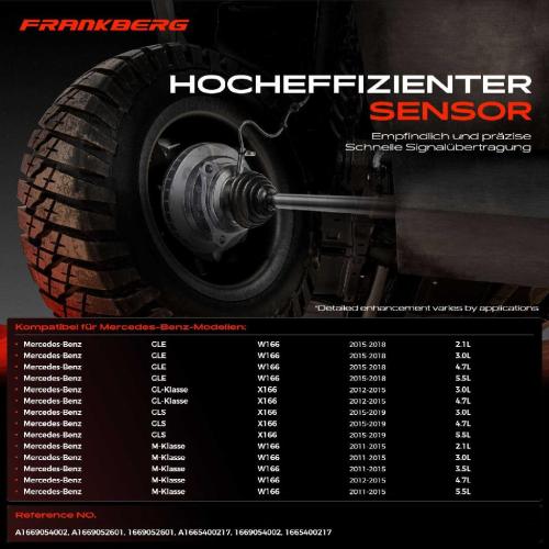 Frankberg 1x ABS Sensor Vorderachse beidseitig für Mercedes-Benz GLE W166 GLE Coupe C292 GL-Klasse X166 GLS Bild Frankberg 1x ABS Sensor Vorderachse beidseitig für Mercedes-Benz GLE W166 GLE Coupe C292 GL-Klasse X166 GLS