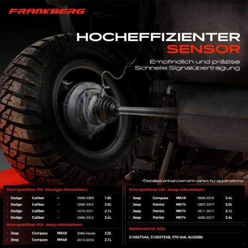 1x ABS Sensor Vorderachse links für Dodge Caliber Jeep Compass Patriot 1.8L 2.0L 2.1L 2.4L Bj ab 2006 Bild 1x ABS Sensor Vorderachse links für Dodge Caliber Jeep Compass Patriot 1.8L 2.0L 2.1L 2.4L Bj ab 2006