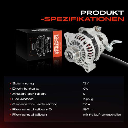 1x Lichtmaschine Generator für Hyundai Terracan HP 2.9 CRDi KIA Carnival GQ Bild 1x Lichtmaschine Generator für Hyundai Terracan HP 2.9 CRDi KIA Carnival GQ