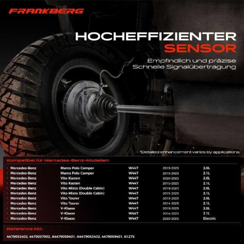 1x ABS Sensor Vorderachse beidseitig für Mercedes-Benz Sprinter 3,5-T B906 Bus Kasten 2.2L 2.1L 2006-2018 Bild 1x ABS Sensor Vorderachse beidseitig für Mercedes-Benz Sprinter 3,5-T B906 Bus Kasten 2.2L 2.1L 2006-2018