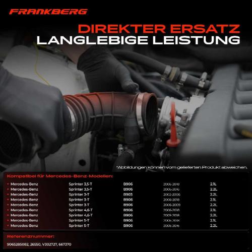 Frankberg 1x Ladeluftschlauch Ladeluftkühler für Mercedes-Benz Sprinter 3,5-T 5-T 906 B906 Bild Frankberg 1x Ladeluftschlauch Ladeluftkühler für Mercedes-Benz Sprinter 3,5-T 5-T 906 B906