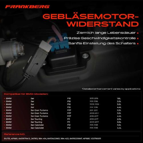 1x Widerstand Vorwiderstand Gebläsemotor für BMW 5er Touring F10 F11 7er F01 Bild 1x Widerstand Vorwiderstand Gebläsemotor für BMW 5er Touring F10 F11 7er F01