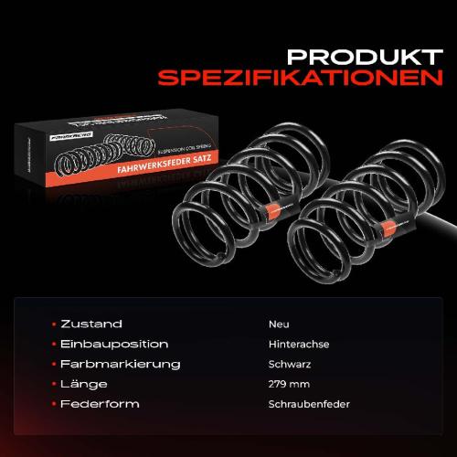 Frankberg 2x Fahrwerksfeder Hinterachse für Nissan Almera I Hatchback N15 2.0L 1996-1997 Bild Frankberg 2x Fahrwerksfeder Hinterachse für Nissan Almera I Hatchback N15 2.0L 1996-1997