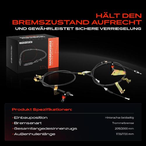 2x Seilzug Feststellbremse Hinterachse beidseitig für Isuzu D-Max I TFR TFS 2002-2012 Bild 2x Seilzug Feststellbremse Hinterachse beidseitig für Isuzu D-Max I TFR TFS 2002-2012