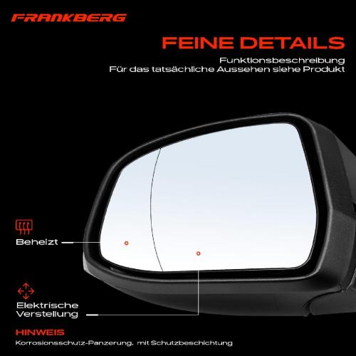 Frankberg 1x Außenspiegel Links für Ford Focus II DA DP HCP DB DH FCH DA DS FFS 2004-2012 Bild Frankberg 1x Außenspiegel Links für Ford Focus II DA DP HCP DB DH FCH DA DS FFS 2004-2012