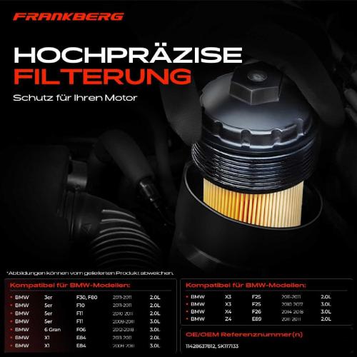 1x Ölfiltergehäuse für BMW F30 F10 F11 F06 X1 X3 X4 Z4 2.0L 3.0L N20 Bild 1x Ölfiltergehäuse für BMW F30 F10 F11 F06 X1 X3 X4 Z4 2.0L 3.0L N20
