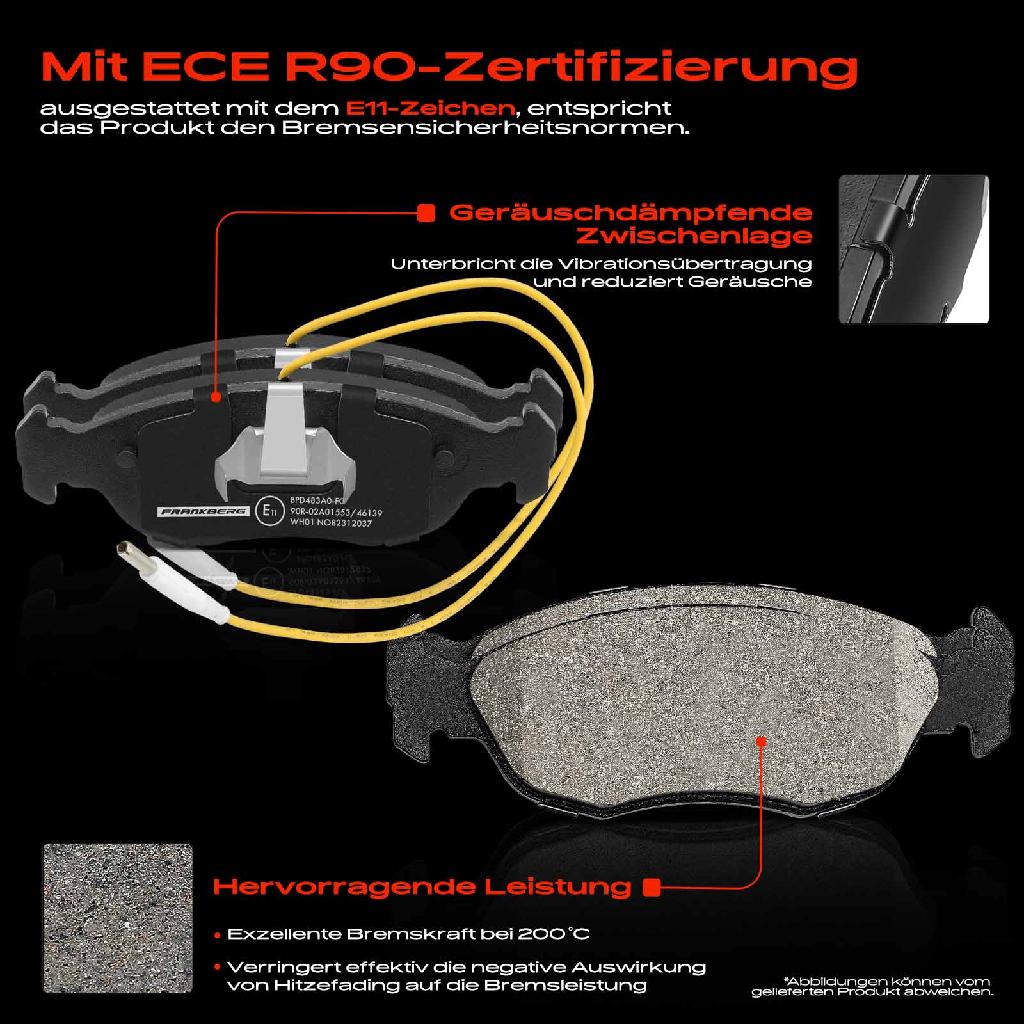 4x Bremsbeläge Vorderachse für Peugeot 106 I II 205 Kasten/Schrägheck 306 Cabriolet Schrägheck