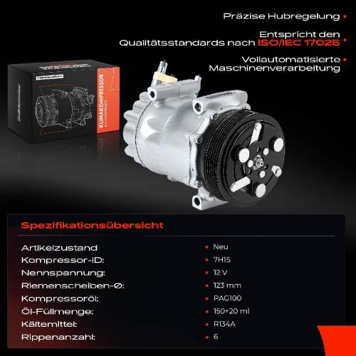 Frankberg 1x Klimakompressor für Citroën Berlingo B9 C3 C4 LA Peugeot 307 308 Bild Frankberg 1x Klimakompressor für Citroën Berlingo B9 C3 C4 LA Peugeot 307 308