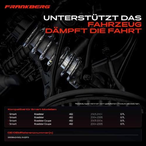 Frankberg 2x Fahrwerksfeder Vorderachse für Smart Roadster 452 Roadster Coupe 0.7L 2003-2005 Bild Frankberg 2x Fahrwerksfeder Vorderachse für Smart Roadster 452 Roadster Coupe 0.7L 2003-2005