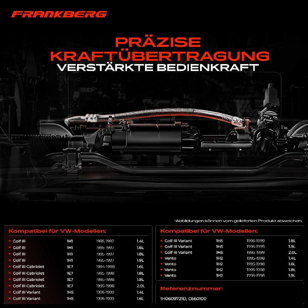 1x Seilzug Feststellbremse Hinterachse beidseitig für VW Golf III Cabriolet Variant 1H5 Vento 1H2