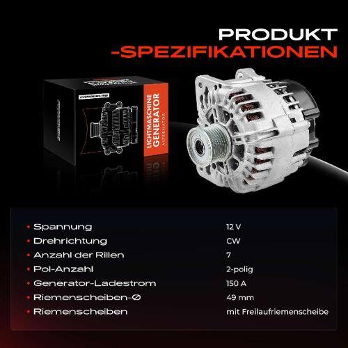 Frankberg 1x Lichtmaschine Generator für Nissan Primastar Opel Vivaro A Renault Megane 2 Bild Frankberg 1x Lichtmaschine Generator für Nissan Primastar Opel Vivaro A Renault Megane 2