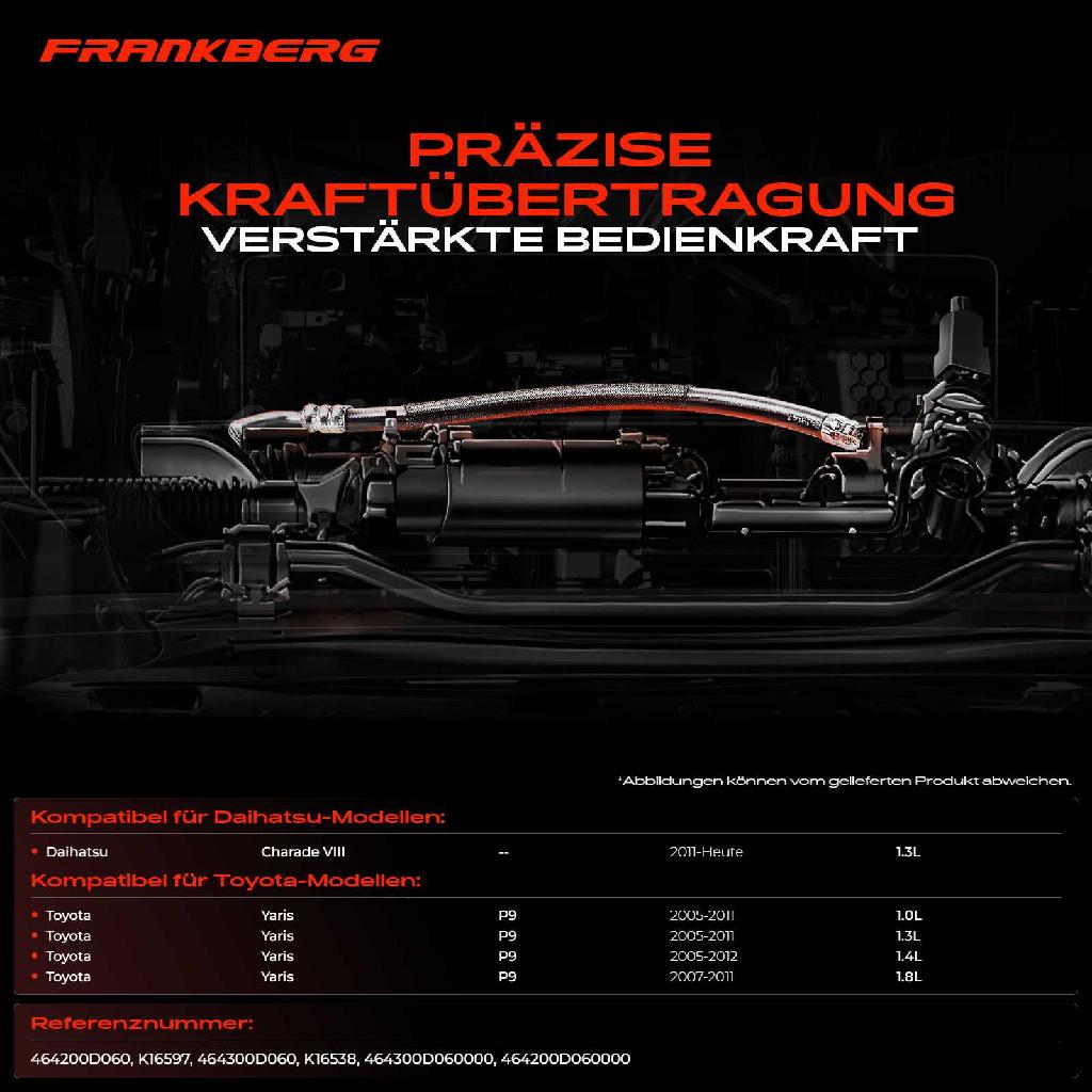 2x Seilzug Feststellbremse Hinterachse beidseitig für Daihatsu Charade VIII Toyota Yaris