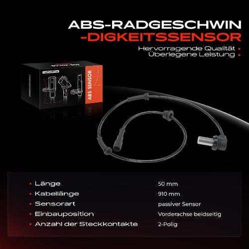 Frankberg 1x ABS Sensor Vorderachse beidseitig f r Audi 100 Avant A6 2.0L 2.2L 2.3L 2.4L 2.5L 2.6L 1990-1997 Bild Frankberg 1x ABS Sensor Vorderachse beidseitig f r Audi 100 Avant A6 2.0L 2.2L 2.3L 2.4L 2.5L 2.6L 1990-1997