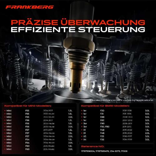 Frankberg 1x Lambdasonde Regelsonde Vor Katalysator für BMW 1er F20 F21 3er E90 X1 F48 MINI Mini F55 F56 Bild Frankberg 1x Lambdasonde Regelsonde Vor Katalysator für BMW 1er F20 F21 3er E90 X1 F48 MINI Mini F55 F56