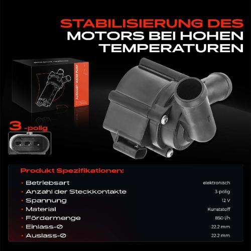 1x Zusatzwasserpumpe Standheizung für Audi A4 8K B8 A5 8T 8F7 A6 4F C6 Q5 Exeo 3R Bild 1x Zusatzwasserpumpe Standheizung für Audi A4 8K B8 A5 8T 8F7 A6 4F C6 Q5 Exeo 3R