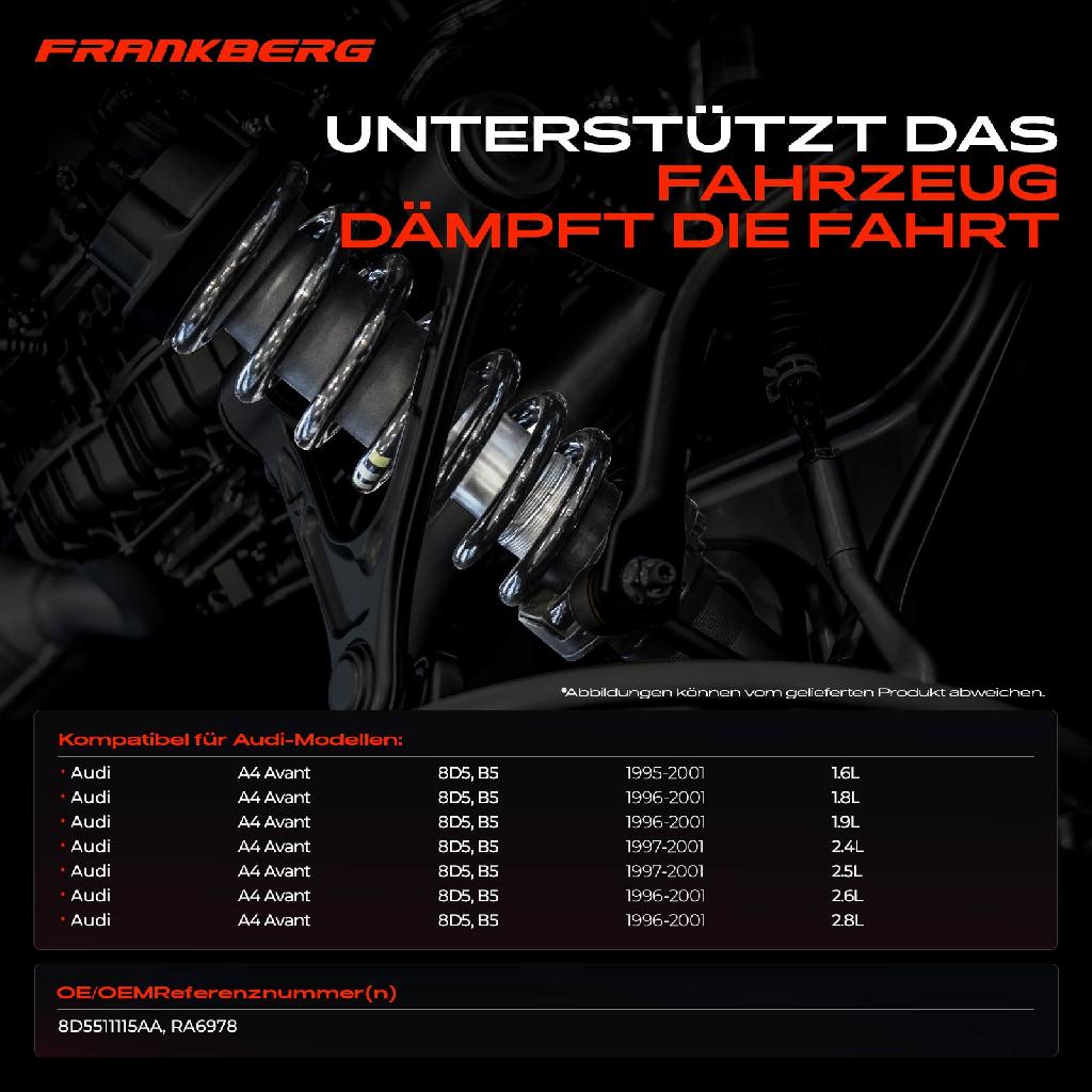 2x Fahrwerksfeder Hinterachse für Audi A4 8D5 B5 1.6L 1.8L 1.9L 2.4L 2.5L 2.6L 2.8L 1995-2001