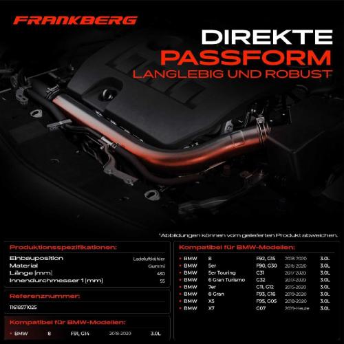 Frankberg 1x Kühlerschlauch Turboschlauch für BMW G20 G28 G80 G21 G81 F90 G30 G31 G32 G11 G12 F91 G14 F92 G15 F93 G16 Bild Frankberg 1x Kühlerschlauch Turboschlauch für BMW G20 G28 G80 G21 G81 F90 G30 G31 G32 G11 G12 F91 G14 F92 G15 F93 G16