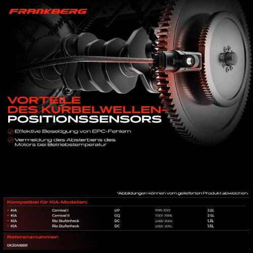 1x Kurbelwellensensor Impulsgeber für KIA Rio Schrägheck DC ab 2002 Carnival I II Bild 1x Kurbelwellensensor Impulsgeber für KIA Rio Schrägheck DC ab 2002 Carnival I II