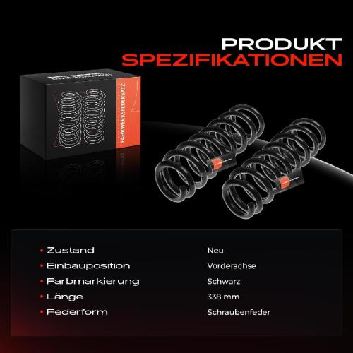 2x Fahrwerksfeder Vorderachse für Mercedes-Benz SL R230 3.5L 3.7L 5.0L 5.5L 2001-2012 Bild 2x Fahrwerksfeder Vorderachse für Mercedes-Benz SL R230 3.5L 3.7L 5.0L 5.5L 2001-2012