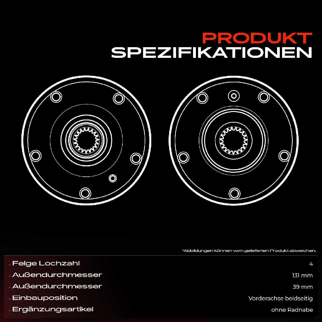 1x Radnabe Radlagersatz Vorderachse beidseitig für Ford Fiesta V Van VI 1.4L 1.6L 1.2L 2008-2018