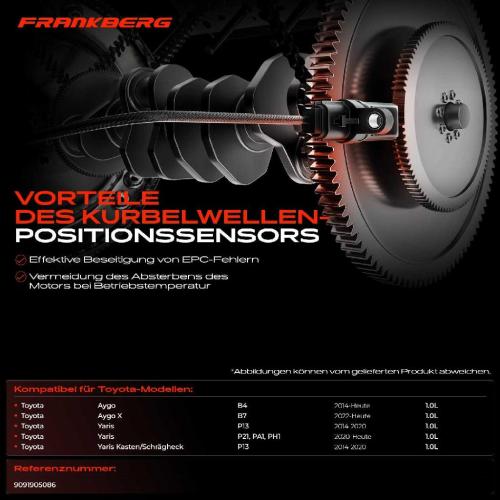1x Kurbelwellensensor Impulsgeber für Toyota Aygo B4 Aygo X B7 Yaris KSP13 P21 PA1 PH1 Bild 1x Kurbelwellensensor Impulsgeber für Toyota Aygo B4 Aygo X B7 Yaris KSP13 P21 PA1 PH1