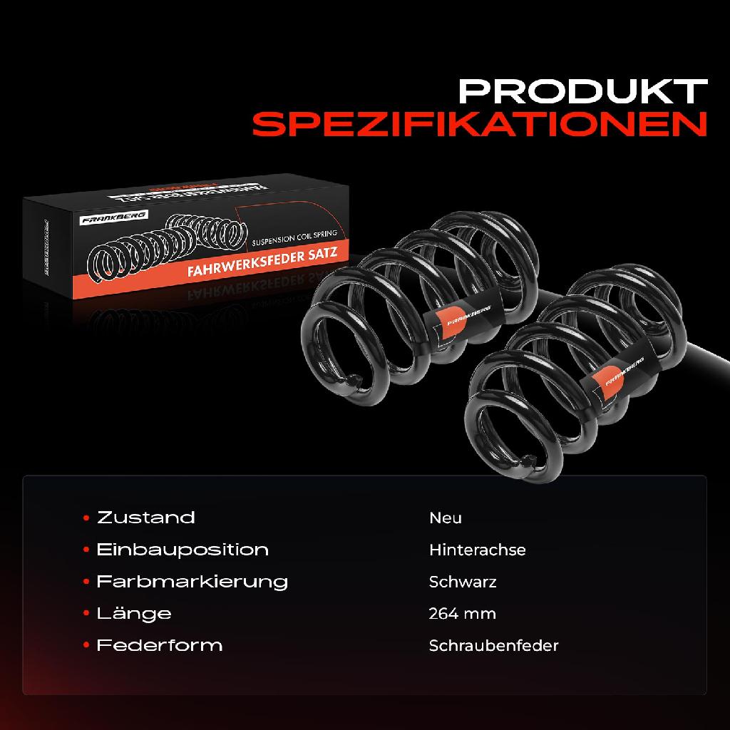 2x Fahrwerksfeder Hinterachse für Audi A6 4F2 4F5 2.0L 2.4L 2.7L 2.8L 3.0L 3.1L 3.2L 2004-2011