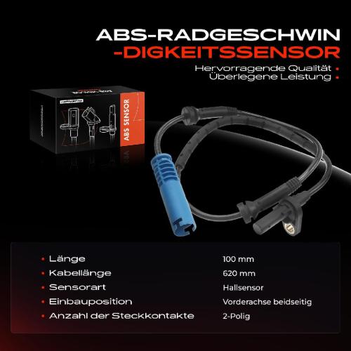 1x ABS Sensor Vorderachse beidseitig für BMW X1 E84 2.0L 1.6L 2009-2015 Bild 1x ABS Sensor Vorderachse beidseitig für BMW X1 E84 2.0L 1.6L 2009-2015