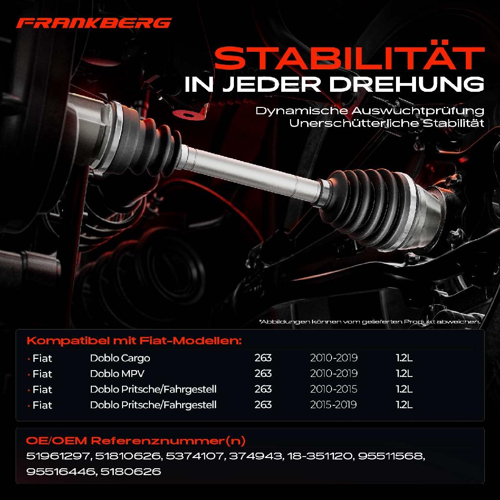 1x Antriebswelle Vorderachse Links für Fiat Doblo 263 1.2L 2010-2019