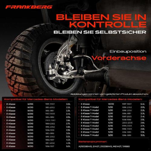 Frankberg 2x Spurstange Vorderachse für Mercedes-Benz E-Klasse W210 E-Klasse T-Model S210 2.0L 1995-2003 Bild Frankberg 2x Spurstange Vorderachse für Mercedes-Benz E-Klasse W210 E-Klasse T-Model S210 2.0L 1995-2003