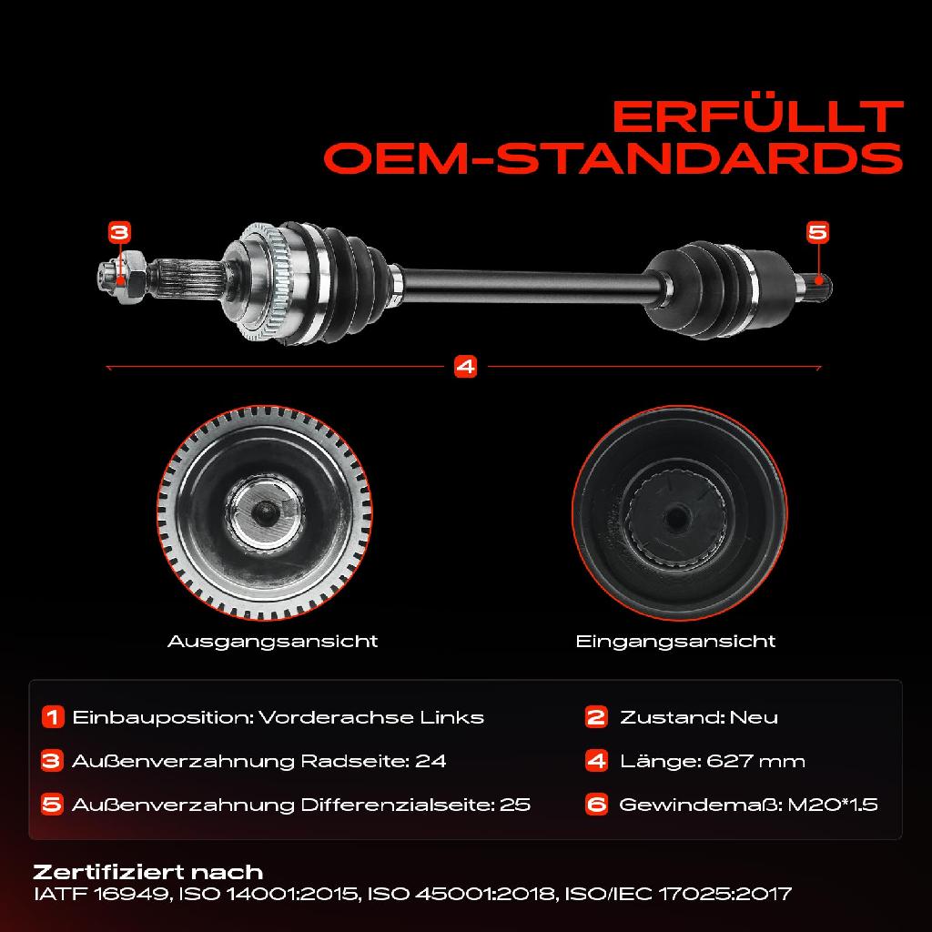 1x Antriebswelle Vorderachse Links für KIA Picanto SA 1.0L 1.1L 2004-2011