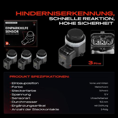 4x Parksensor PDC Sensor Vorne und Hinten für Jaguar XF Sportbrake X250 2008-2015 Bild 4x Parksensor PDC Sensor Vorne und Hinten für Jaguar XF Sportbrake X250 2008-2015