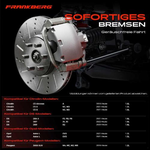 Frankberg 2x Bremsscheiben Vorderachse für Citroën C5 Aircross X Peugeot 3008 SUV 308 SW 408 508 Bj ab 2013 Bild Frankberg 2x Bremsscheiben Vorderachse für Citroën C5 Aircross X Peugeot 3008 SUV 308 SW 408 508 Bj ab 2013