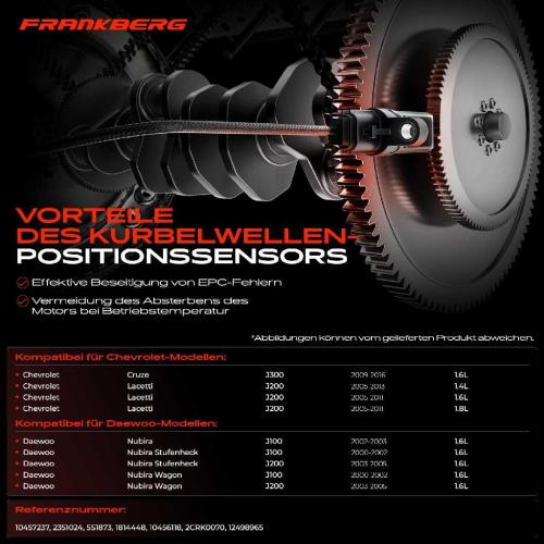 1x Kurbelwellensensor Impulsgeber für Chevrolet Lacetti Cruze J300 Daewoo Nubira Bild 1x Kurbelwellensensor Impulsgeber für Chevrolet Lacetti Cruze J300 Daewoo Nubira