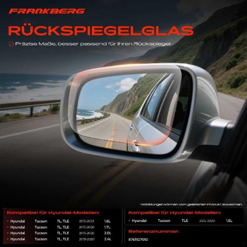 1x Spiegelglas Außenspiegel links für Hyundai Tucson Kasten/SUV TL TLE Bild 1x Spiegelglas Außenspiegel links für Hyundai Tucson Kasten/SUV TL TLE