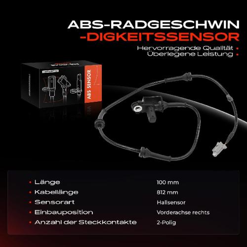 Frankberg 1x ABS Sensor Vorderachse rechts für Nissan 350 Z Roadster Z33 3.5L 2004-2009 Bild Frankberg 1x ABS Sensor Vorderachse rechts für Nissan 350 Z Roadster Z33 3.5L 2004-2009