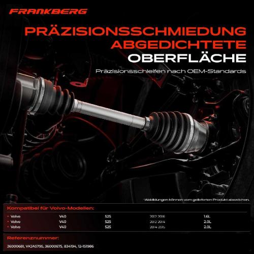 1x Antriebswelle Gelenksatz Vorderachse für Volvo V40 Schrägheck 525 D2 D3 D4 T2 T3 Bild 1x Antriebswelle Gelenksatz Vorderachse für Volvo V40 Schrägheck 525 D2 D3 D4 T2 T3