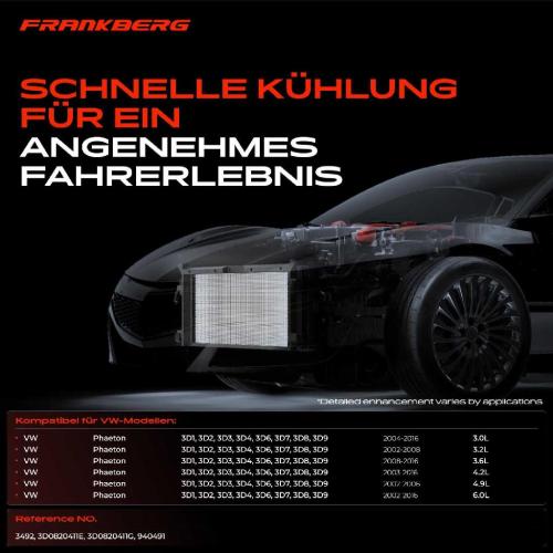 Frankberg 1x Kondensator Klimaanlage für VW Phaeton 3D1 3D2 3D3 3D4 3D6 3D7 3D8 3D9 3.0L-6.0L Bild Frankberg 1x Kondensator Klimaanlage für VW Phaeton 3D1 3D2 3D3 3D4 3D6 3D7 3D8 3D9 3.0L-6.0L