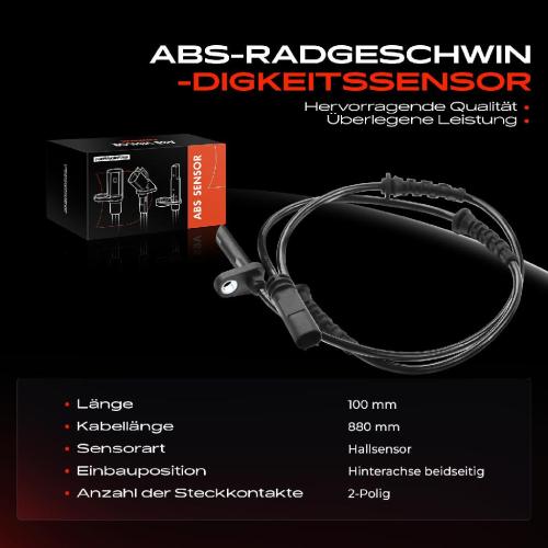 1x ABS Sensor Hinterachse beidseitig für BMW 5er Gran Turismo F07 5er Touring F11 2.0L 2009-2017 Bild 1x ABS Sensor Hinterachse beidseitig für BMW 5er Gran Turismo F07 5er Touring F11 2.0L 2009-2017