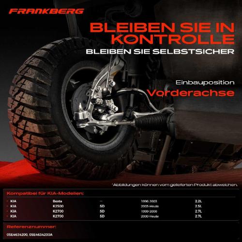 Frankberg 1x Querlenker Vorderachse für KIA Besta Kasten K2500 SD K2700 2.2L 2.5L 2.7L Bj ab 1996 Bild Frankberg 1x Querlenker Vorderachse für KIA Besta Kasten K2500 SD K2700 2.2L 2.5L 2.7L Bj ab 1996