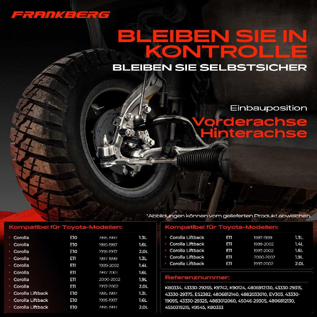 1x Querlenker Satz Vorderachse für Toyota Corolla Compact Liftback Station Wagon 1.3L 1.6L 1.4L 1992-2002