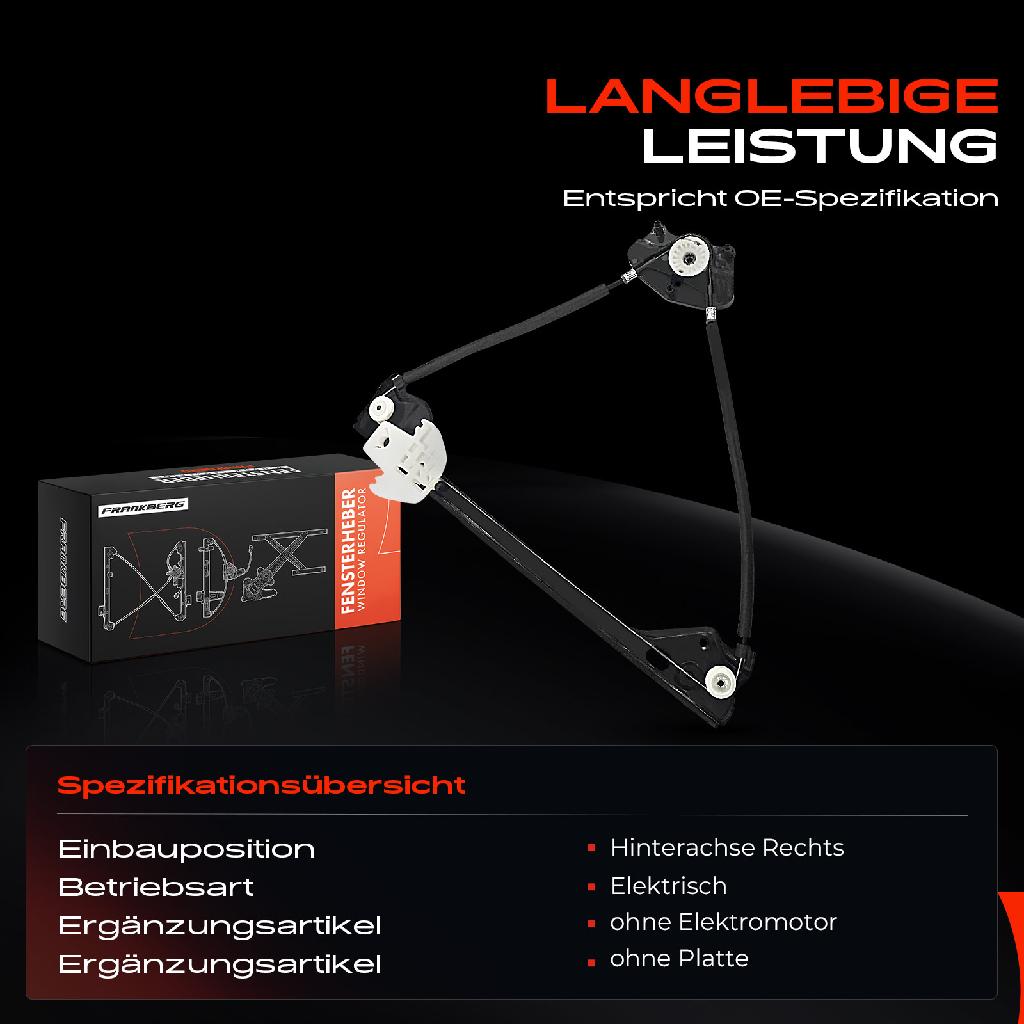 1x Fensterheber Hinten Rechts für VW Touran 1T1 1T2