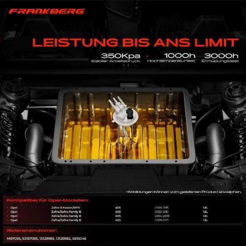 Frankberg 1x Kraftstoffpumpe für Opel Zafira B Kasten/MPV Zafira/Zafira Family 1.8L 1.6L 2005-2015 Bild Frankberg 1x Kraftstoffpumpe für Opel Zafira B Kasten/MPV Zafira/Zafira Family 1.8L 1.6L 2005-2015