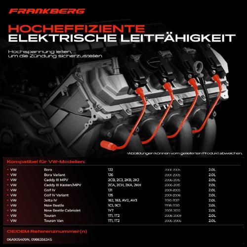 4x Zündleitungssatz Zündkabel für VW Golf IV Bora 1J2 Caddy III Jetta New Beetle Bild 4x Zündleitungssatz Zündkabel für VW Golf IV Bora 1J2 Caddy III Jetta New Beetle