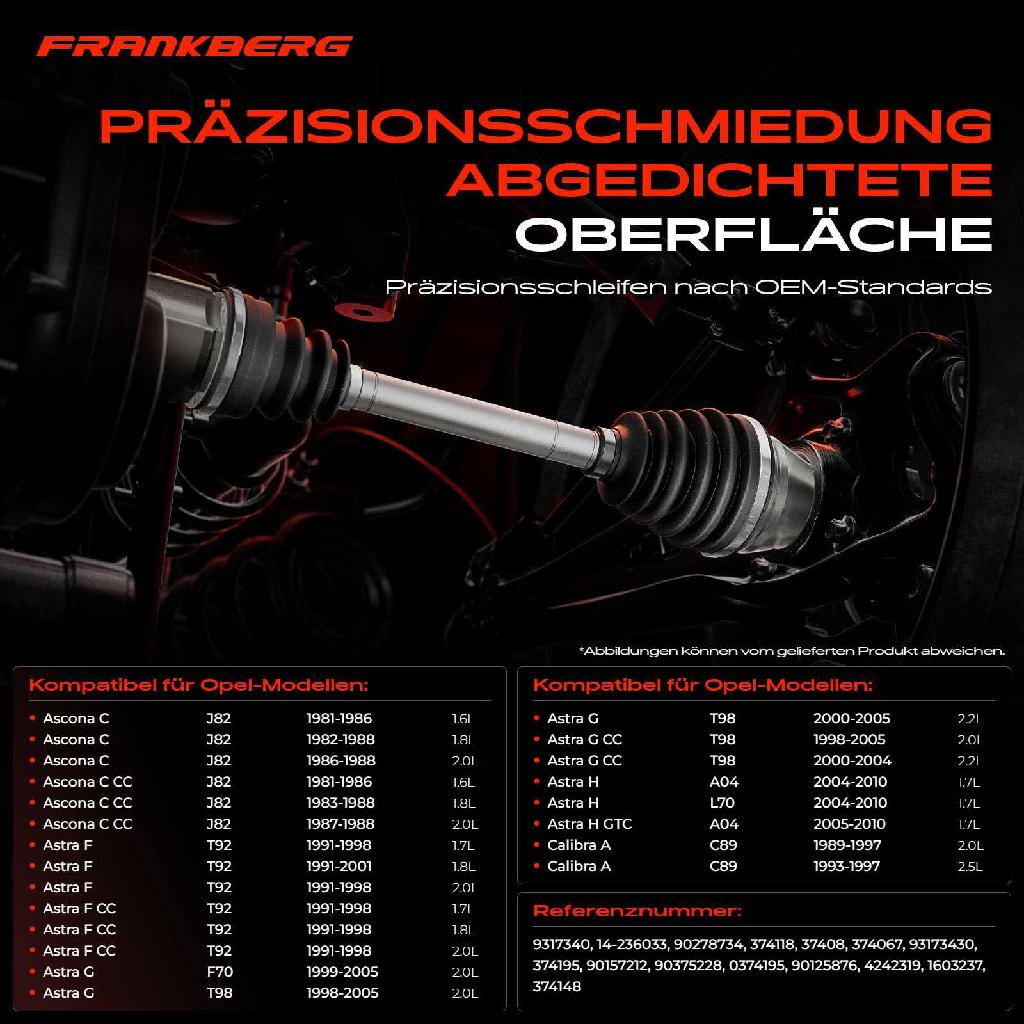 1x Antriebswelle Gelenksatz Vorderachse für Opel Astra H G Vectra B Ascona Zafira A Saab